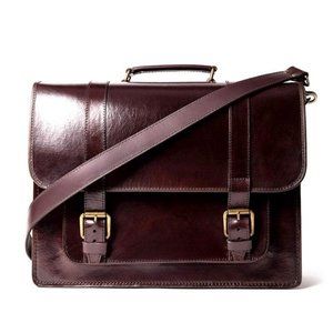 NWT Beara Beara Classic Vintage Leather Satchel Briefcase